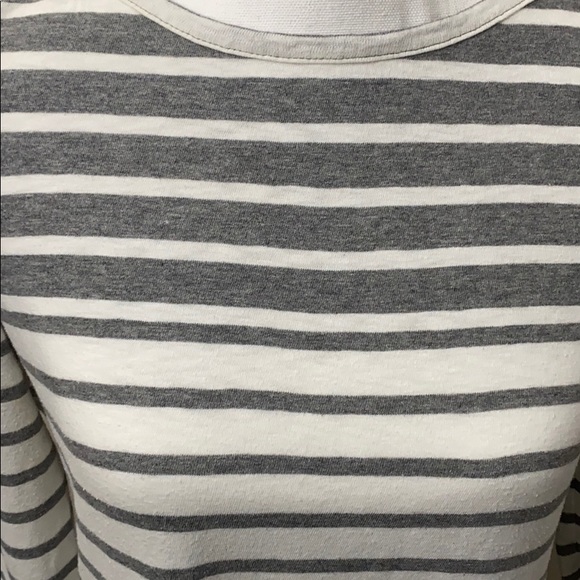 J.Crew Artist T Gray and White Striped long sleeve - Picture 3 of 5